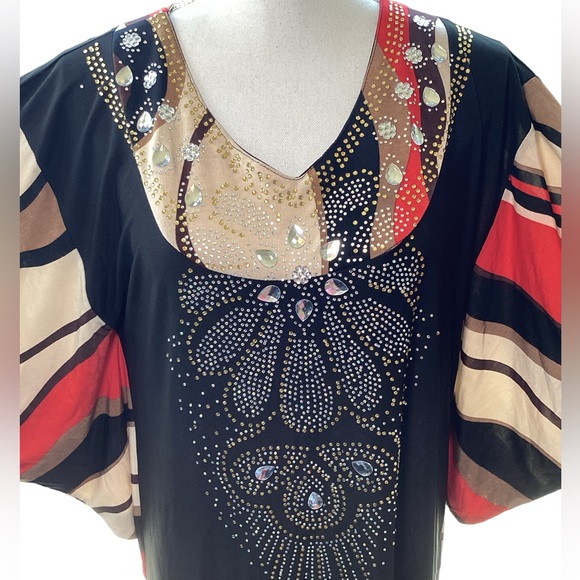 Vintage Batwing Caftan Maxi Dress. B32 - Picture 4 of 13